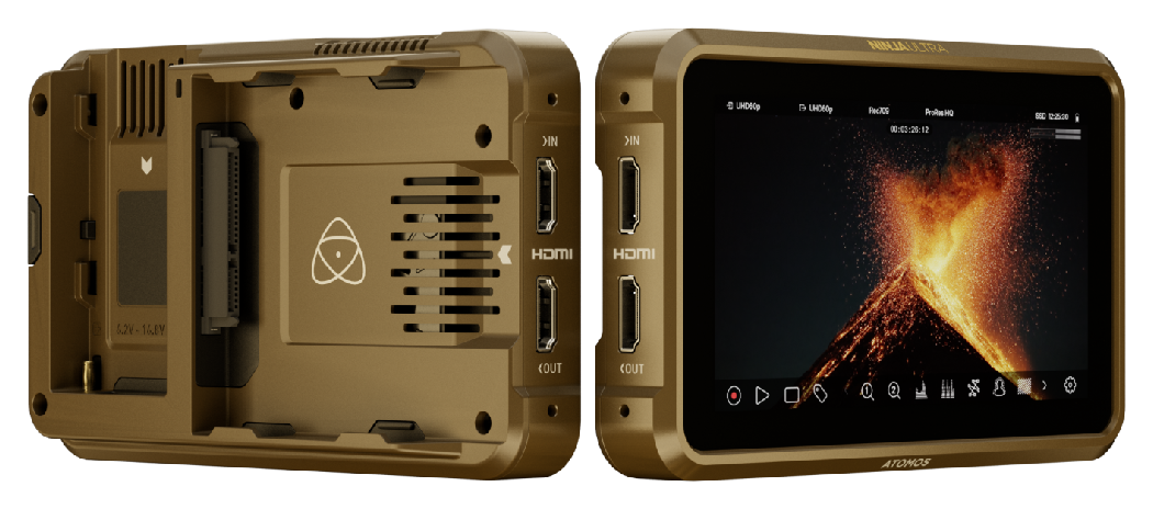 Atomos Ninja Ultra front and back views, Atomos Ninja Ultra